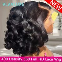 12A 400 Density 100% Human Hair Super Double Drawn Bouncy Curly 13x4 HD Lace Frontal Glueless Wig Prepluck 10-18 Inch Curly Wigs
