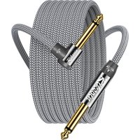 6.35 mm Instrument Cable, TS Mono Guitar Cable 1/4" Jack Male to Male Right Angle to Straight for Mixer, Amplifier, Guitar