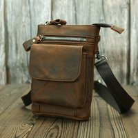 Multifunctional Waist Bag Men First Layer Genuine Leather Cowhide Wallet Organizer Zipper Purse Phone Bags Vintage Wallets