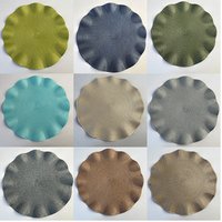 Set of 4 Round Wavy Rattan Placemats Woven Washable Easy to Clean Non-Slip Durable & Stylish Table Mats for Home Dining