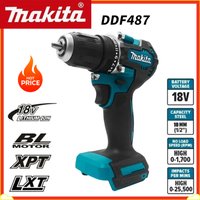 Makita DDF487 Cordless Brushless Electric Drill Driver Compact 18V High Torque LXT Electric Variable Speed Brushless Motor Tool
