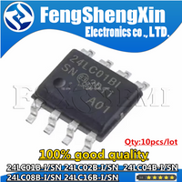10pcs 24LC01B-I/SN 24LC01BI 24LC02B-I/SN 24LC02BI 24LC04B-I/SN 24LC04BI 24LC08B-I/SN 24LC08BI 24LC16B-I/SN 24LC16BI SOP-8 Chips