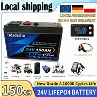 100 % Hochleistungs-24V-150-Ah-18650-Lithium-Akku-Pack, wiederaufladbarer Solar-Elektrofahrzeug-Akku + 25,2-Volt-2-Ampere-Ladegerät, Leistungsbatterie, geeignet für Unkrautbekämpfungsgerät,
