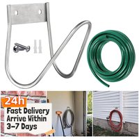 Stainless Steel Garden Hose Holder Wall Mount Water Hose Hanger Water Hose Holder for Outside Yard