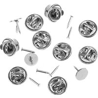 20sets/lot Stainless Steel DIY Brooch Round Clasps Pin Tie Tacks Blank Pins with Clutch Back for Jewelry Making Supplies