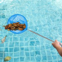 Pool Cleaning Net Telescoping Pool Skimmer Fishing Nets Stainless Steel Crab Net Small Pool Net Skimmer With Pole For Men Kids
