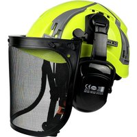 CE ANSI Forestry Safety Helmet Set 3 in 1 Chainsaw Hard Hat Mesh Face Shield Earmuffs for Arborist Logging Protective Work Cap A