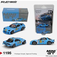 MiniGT 1:64 Mazda RX-7 RE-Amemiya 2025 D1GP Drift Diecast Car MGT01195 Light Blue Full Sponsor Livery RHD Drift Model in Stock