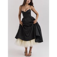 Party Dresses For Woman Sexy Suspender V-neck Sleeveless Evening Dress Solid Color Elegant Vestidos Off Shoulder Temperament