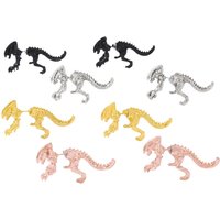 Punk Alien Earrings Black Enamel Stud Earrings For Women Gothic Piercing Ear 3D Dinosaur Earrings Jewelry Gifts