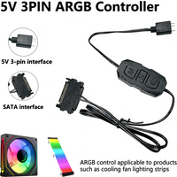 5V 3PIN ARGB Controller ARGB 5V 3PIN To SATA Interface Extension Cable RGB Sync Controller Cable for PC Fan Light Strip