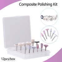 12PCS/Box Dental Composite Polishing Kit RA 2.35mm for Low Speed Hanpiece Polisher for Porcelain Natural Teeth Nail Polishing