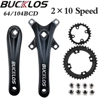 AliExpress NONE BUCKLOS 2*10S Mtb Crankset 104/64 BCD Bicycle Crankset Square Hole 170mm Bike Crank 26T 38T Chainring For Shimano