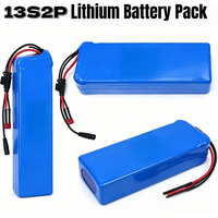48V 10Ah Lithium Battery Pack with 54.6V Charger BMS 13S2P for Electric Scooter Bike DIY Conversion Kit