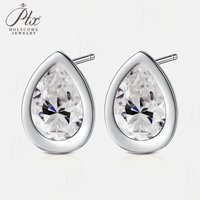 PEAR Stud Earrings Moissanite Diamond D Color VVS1 Clarity 925 Sterling Silver Hypoallergenic Jewelry for Woman Charms Gift