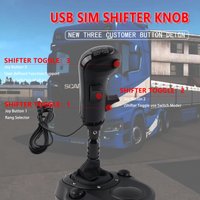 Left-Handed USB Truck Simulator Gearshift Knob Fit Logitech G29 G27 G25 G920 Thrustmaster TH8A Manual Gear Shifter