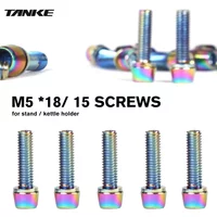 TANKE 6pcs M5 * 18 15mm Bolt Screw with gasket For MTB Road Bicycle Stem and bottle rack Rainbow