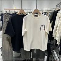 AliExpress NONE 2025 Summer Men's M-letter Printed Crew Neck Short Sleeve T-Shirt American Trend Loose Half-Sleeve Ruffian Handsome T-Shirt