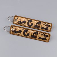1Pcs Funny Dachshund Embroidered Keys Tag Keychains for Women Keyring Cute Dog Animal Car Keys Fashion Jewelry Accessories Gift
