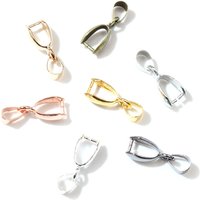 50pcs/lot 5x14mm 6x17mm 8x20mm 7 Colors Plated Pendants Clasps Clips Bails Connectors Copper Charm Bail Beads Jewelry Findings