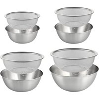 Stainless Steel Microporous Colander and Mixing Bowl Kitchen Food Strainers Set for Washing Pasta Rice Vegetables Fruit