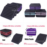 3 floors 240 Slots Essential Oil Storage Diamond Painting Storage Box - 3-color Purple/Blue/Green, Storage Bag,(without bottles)