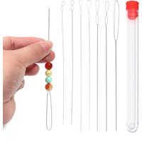 5-7pcs Big Eye Needles Open Curved Beading Needles Pins Jewelry Making Tools for Bead Threading Pins DIY Necklace Sewing Tools