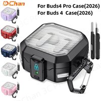for 2026 Samsung Galaxy Buds 4/Galaxy Buds4 Pro Case with Safty Lock for Galaxy Buds 4 Pro Case Earbud Carbon Fiber Texture Case