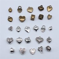 10pcs Heart Charms For Jewelry Making Antique Bronze Silver Color DIY Crafts Making Findings Handmade Tibetan Jewelry