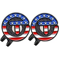 USA Themed Stars Stripes Golf Ball Marker with Magnetic Hat Clip Golf Accessories Gift for Golfers Premium Golf Gift For Dad