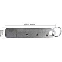 Portable Stainless Steel Mini Ruler With Keychain Measuring Tool For Office And School Supplies Learning Stationery