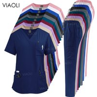 Medical Uniform Scrub Hospital Working Scrubs Set Wholesale Nursing Scrub Uniforms Women Healthcare Pharmacy Clinic Work Clothes image 4