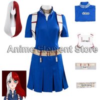 My Hero Academia Shoto Todoroki Cosplay Dress Boku No Hero Academia Blue Battle Uniform Women Girls Halloween Costume With Wig