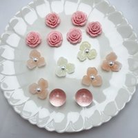Acrylic Pearl White Pink Rose Flower Pearl Fashion Hole Shoes Accessories DIY Summer Beach Shoe Charms Women Girls Gifts Idea