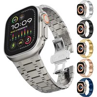 Luxury Stainless Steel Metal Strap for Apple Watch Ultra 2 49mm 46mm 45mm 44mm 42mm Compatible with IWatch 10 9 8 7 6 SE 5