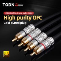 TODN HIFI RCA cable High-purity OFC Conductor 2RCA to 2RCA Signal audio cables for Amplifier DAC Speaker