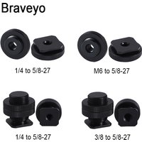 Photography Accessories Microphone Metal Hot Shoe Holder 5/8-27 Male to 1/4 3/8 M6 Female Adapter Screw
