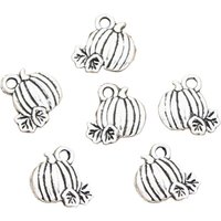 30pcs Charms Pumpkin Fall Thanksgiving Halloween 10x10mm Antique Silver Color Pendants Making DIY Handmade Tibetan Finding