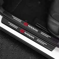 4Pc Car Carbon Fiber Car Door Sill Protector Car Accessories For Nissan Qashqai X J10 J11 Trail Tiida Teana Skyline Juke X-trail