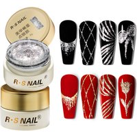 RSNAIL No Wipe Platinum Gel Nail Polish 8g Sparkle Painting Metallic Golden Silvery Liner Gel French Drawing Liner DIY Nail Art