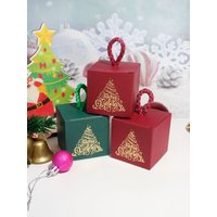 20/50/100pcs Merry Christmas Candy Box Christmas Kraft Goody Gift Boxes, Party Paper Candy Boxes With for Favor