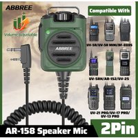 ABBREE AR-158 2Pin Rechargeable Microphone Mic Speaker Volume PTT Tangent For Baofeng UV 5R BF 888S UV 21 PRO Two Way Radio