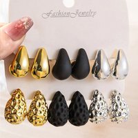 Classic 3-color Smooth Water Drop Stud Earrings Punk Chunky CCB Teardrop Earrings Women's Fashion Daily Versatile Party Jewelry