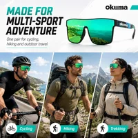 OKUMA Polarized Sunglasses UV400 for Cycling Fishing Hiking Men Women Outdoor Sports with Protective Case and Pouch