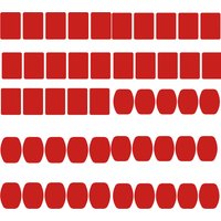BoBidee 50 Pcs For Gopro Hero13 10 9 SJ4000 Red 3 M VHB Adhesive Sticker 25 Curve 25 Flat Double Adhesive Tape Mounting helmet