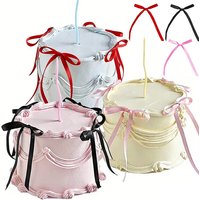 20Pcs Bow Cake Decorations Pink Bowknot Ribbon Cake Toppers Kids Girls Birthday Party Supplies Wedding Cake Decor Christmas
