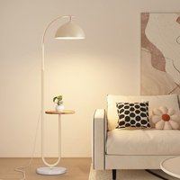 Nordic Luxury Minimalist Floor Lamp with Integrated Side Table Multi Function Standing Light for Living Room Sofa Side Bedroom