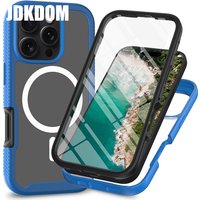 JDKDOM Shockproof Armor Case For iPhone 17 Air 16 15 14 Pro Max Magnetic Cover