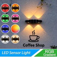 4-Head LED Wall Lamp RGB Gradient Light Intelligent Motion Sensor Magnetic Suction USB 5V charge Indoor Atmosphere Lighting
