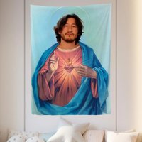 1pc Markiplier Jesus Meme Tapestry - Polyester 2D Wall Hanging for Bedroom, Living Room, Funny Room Decor & Gamer Fan Gift